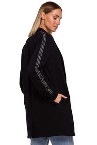 Sweatshirt Jacket with Stripes (Black)