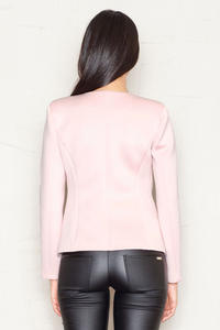 Pink Long Lapels Blazer with V-Front Hemline