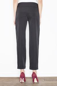 Black Elegant Cuffs Edging Trousers