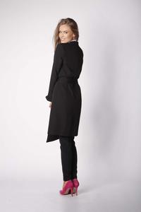 Black Elegant Coat with a frill on the sleeve