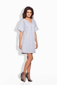 Light Grey Relaxed Fit Short SLeeves Mini Dress