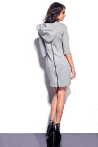 Light Grey Mini Hooded Dress