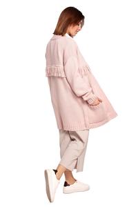 Powder Pink Boho Style Oversized Cardigan