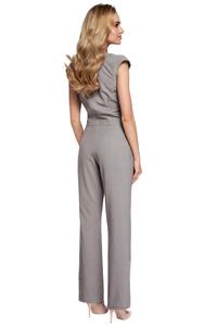 Gray Jumpsuit with V-neck
