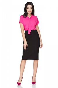 Fuchsia Elegant Blouse with Self Tie Bow
