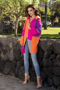 Warm Fuschia + Orange Sweater Hoodie