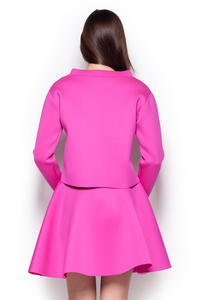 Fuchsia Wide Turtle Neck Drop Shoulder Blouse