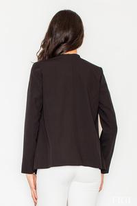 Black Office Style Loose Lapels Blazer