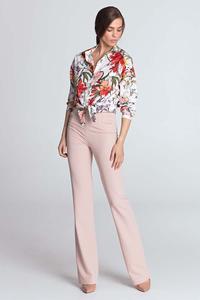 Ecru Floral Pattern Long Sleeved Shirt