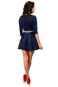 Navy Blue Retro Style A-line Mini Dress