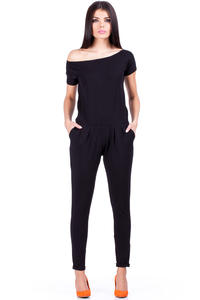 Black Off-shoulder and Long Legged Jumpsuit