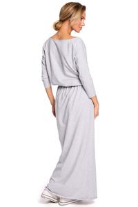 Grey Knitted Maxi Dress with belt