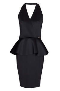 Black Stylish Coctail Peplum Dress