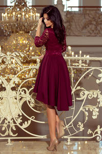 Dark Red Evenig Lace Dress