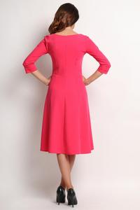 Pink Elegant Classic 3/4 Sleeves Midi Dress