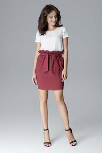 Maroon Mini Wrinkled Skirt