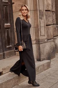 Black Maxi Dress with Big Pockets