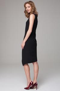Black Asymetrical Dress with Transparent Detail