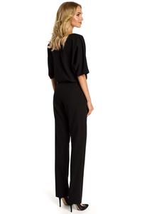 Black Elegant Jumpsuit with Short Sleeves
