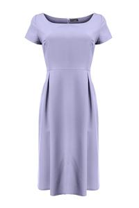 Light Blue Classic Short Sleeves Midi Dress