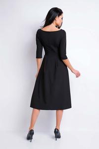 Black Midi Formal Dress with Wide Bottom