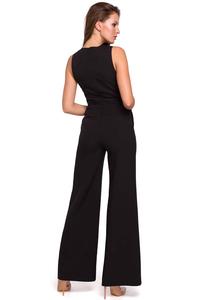 Black Sleeveless Jumpsuit Wide Legs