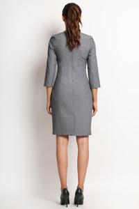 Grey Classic 3/4 Sleeves Dress