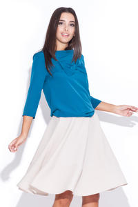 Cream Swirly Panel Skirt with Side Zip Fastening