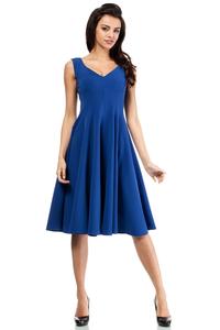 Blue Sleeveless  Elegant Flared Coctail Dress