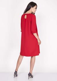 Red Mini Trapeze Dress with Charming Bows