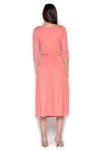 Pink Stylish Set 3/4 Sleeves Blouse+Midi Skirt