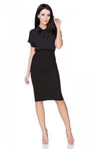 Black Elegant Blouse with Self Tie Bow