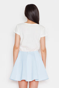 Blue Light Pleates High Waist Mini Skirt