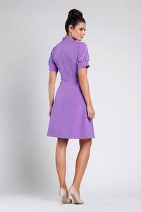 Purple Mini Flared Dress With Bow