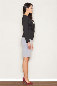 Black Long Lapels Blazer with V-Front Hemline