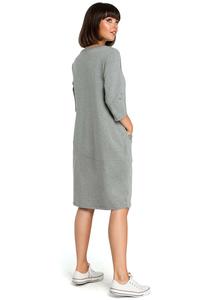 Grey Casual Style Dress with Pockets