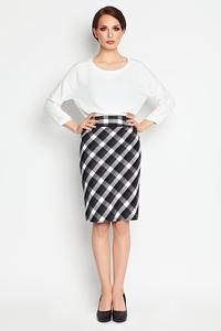 Black Pencil Plaid Pattern Skirt