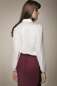 White Decorative Button Wrinkled Shirt