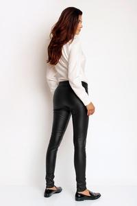 Black Slim Fit Faux Leather Long Pants