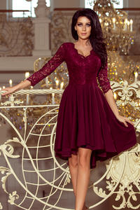 Dark Red Evenig Lace Dress