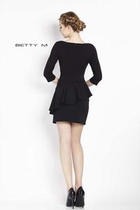 Black Pencil Dress with Peplum