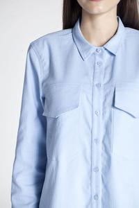 Blue Classic Long Sleeved Shirt with Big Pockets