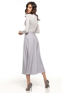 Light Grey Flared High Waist Skirt
