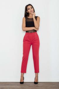 Red Elegant Cigarette Pants