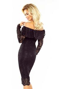 Black Bodycon Lace Dress with Spain Style Neckline