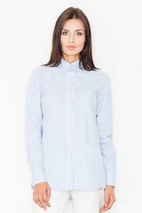 Light Blue Long Sleeved Shirt with Piping