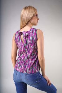 Sleeveless V-neck blouse - Lavender