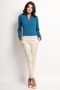Blue Elegant Office Style Shirt with Buttons