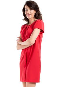 Red Simple Style Short Sleeves Dress