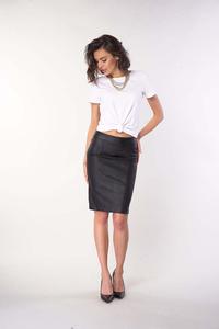 Black Faux Leather Pencil Skirt